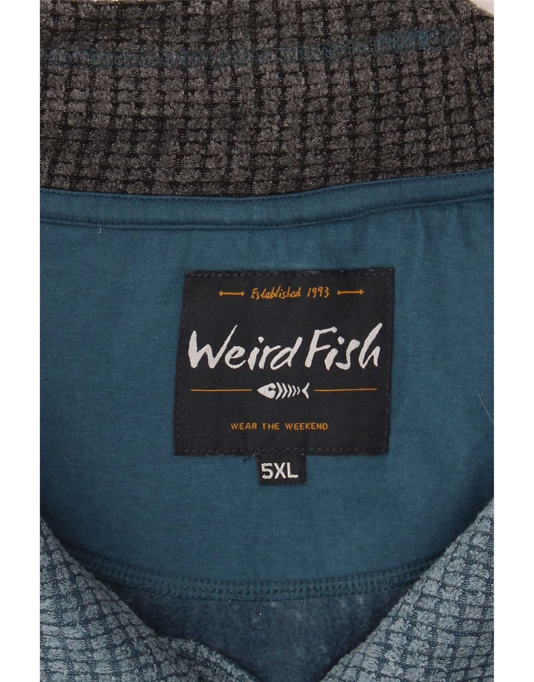 Weird Fish - Sudadera con cuello y cremallera para hombre, talla 5XL, color azul