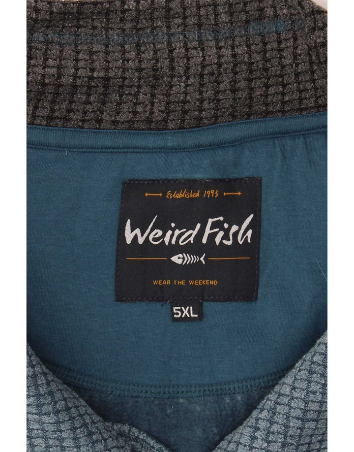 Weird Fish - Sudadera con cuello y cremallera para hombre, talla 5XL, color azul