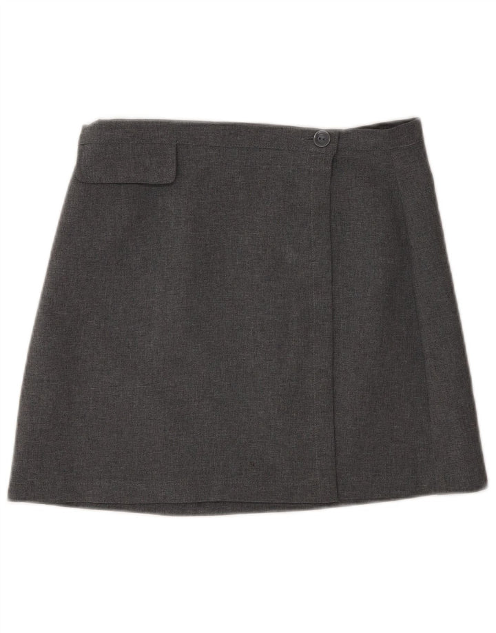 Sisley Minifalda cruzada de cintura alta para mujer IT 44 Medium W26 Poliéster gris