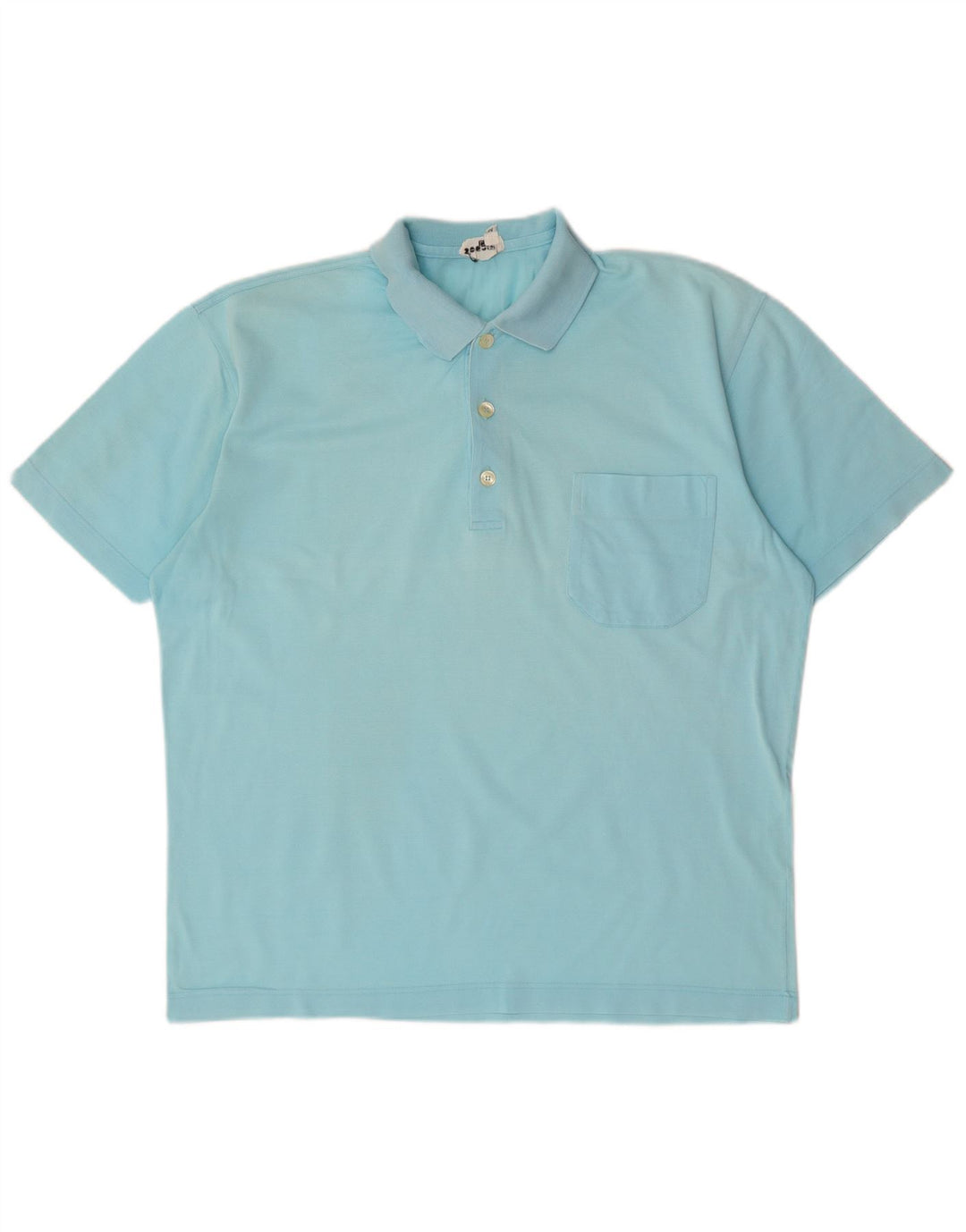 Polo VINTAGE para hombre de algodón azul medio