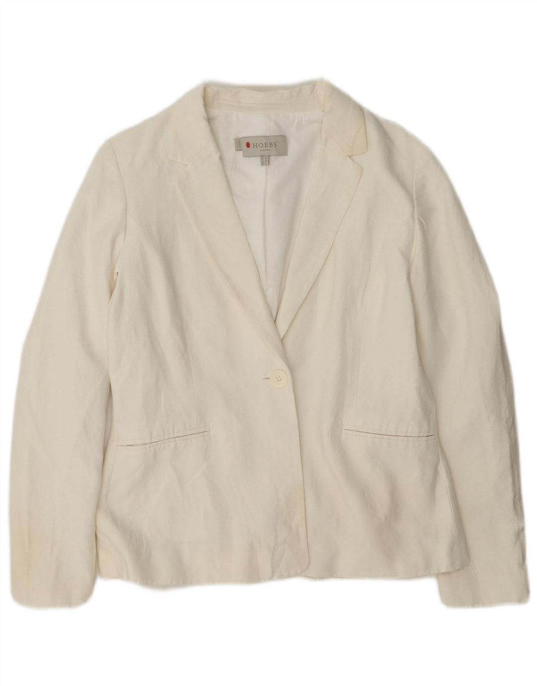 Hobbs Chaqueta Blazer de 1 Botón para Mujer UK 10 Small White Silk