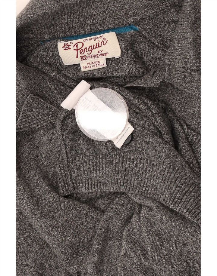Penguin Hombre Polo Cuello Jersey Jersey De Algodón Moteado Gris Medio