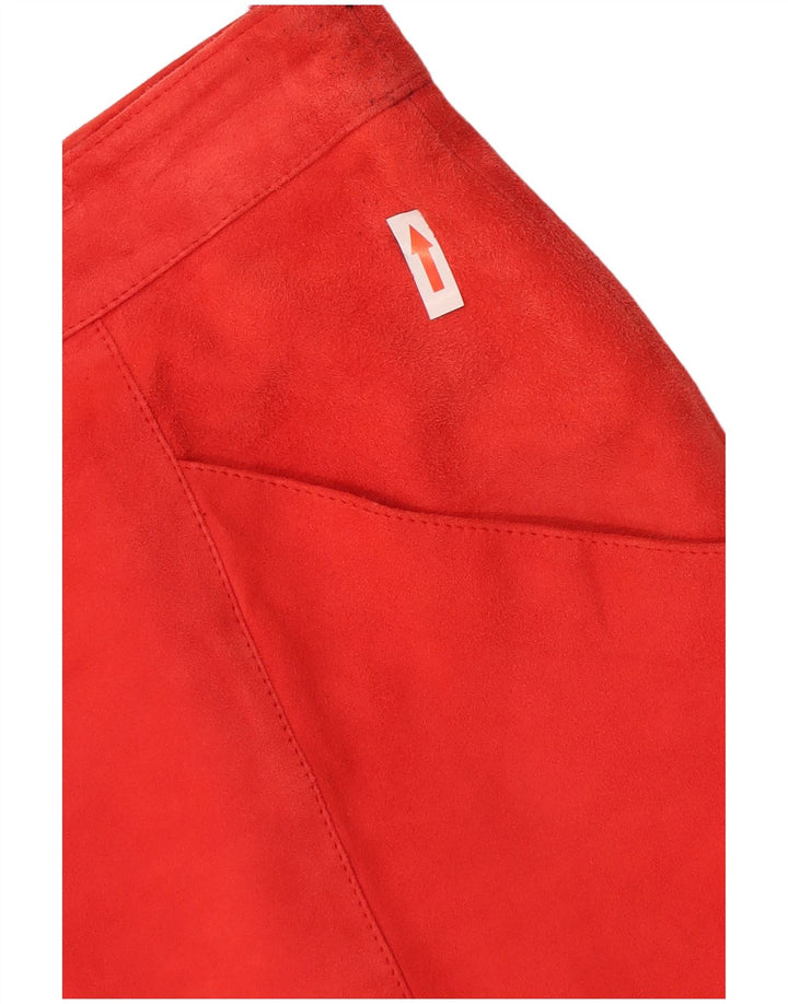 Vintage mujer ante falda recta W34 grande rojo