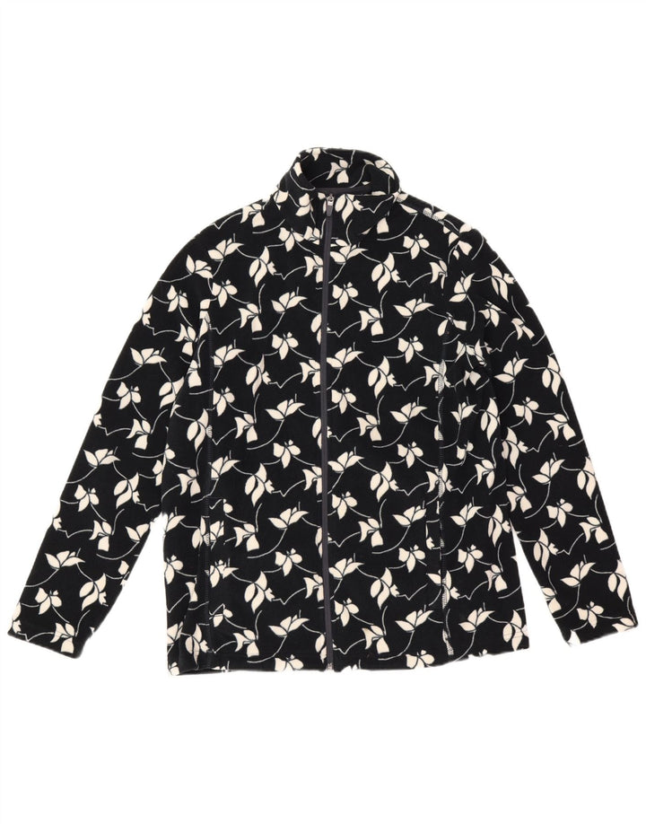 Lands End Chaqueta polar para mujer UK 14 Mediana Azul marino Poliéster floral