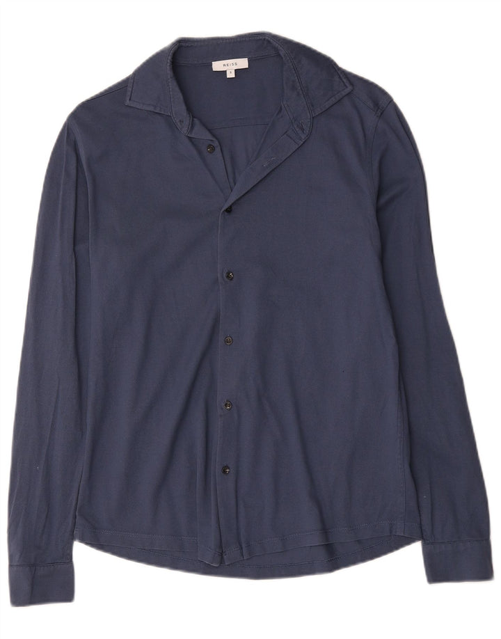 Camisa Reiss Hombre Small Azul Algodón