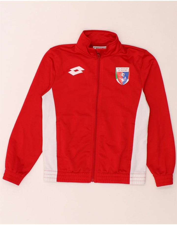 LOTTO Boys Graphic Tracksuit Top Jacket 9-10 Years Small Red Colourblock Vintage Lotto and Second-Hand Lotto from Messina Hembry 