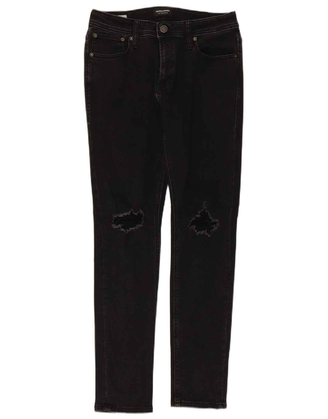 Jack & Jones Vaqueros ajustados desgastados para hombre W32 L30 Algodón negro