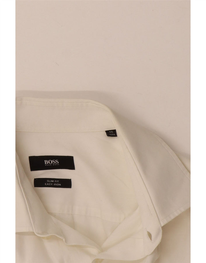 Hugo Boss Camisa Slim Fit para hombre Talla 39 15 1/2 Mediano Blanco