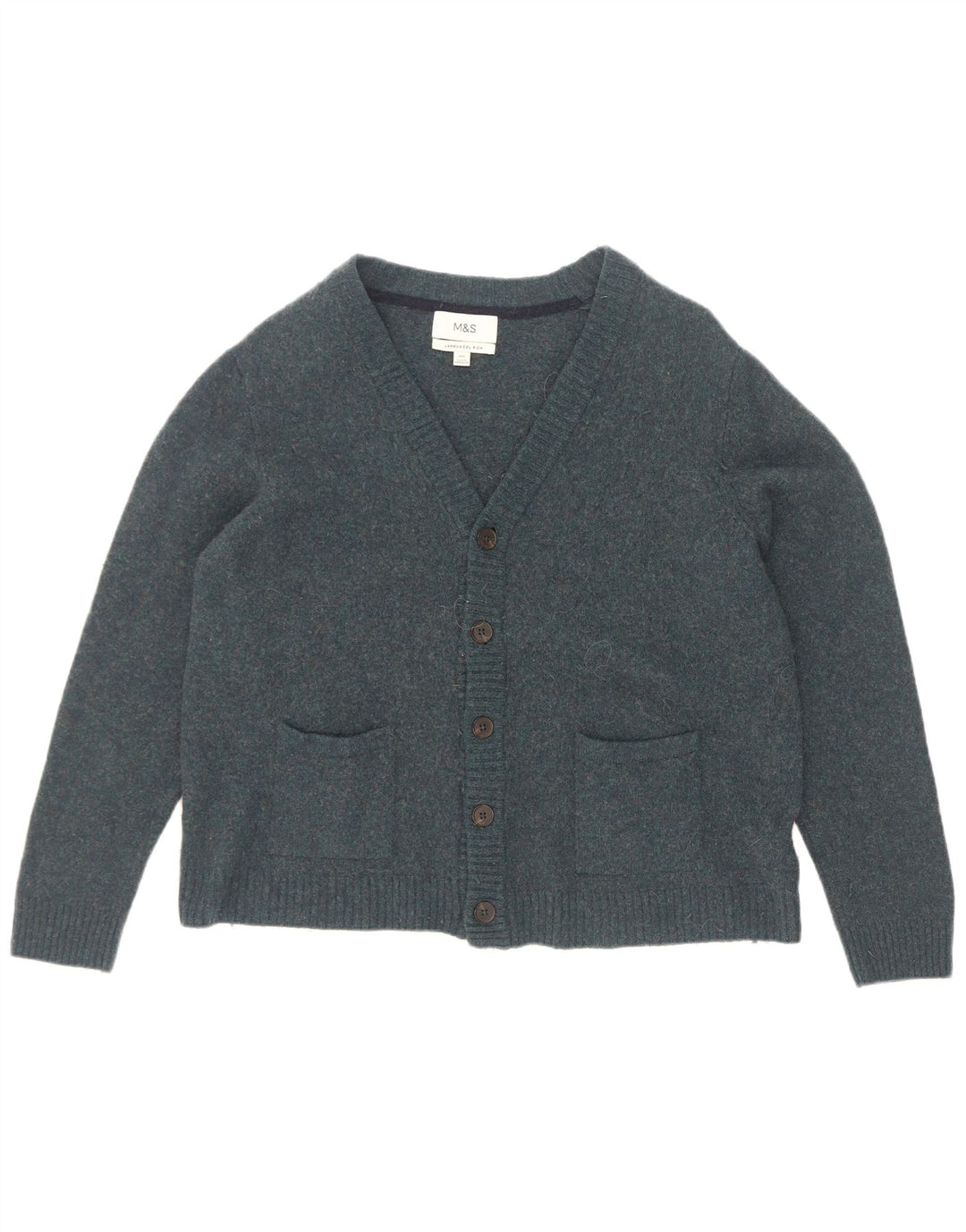 Marks & Spencer Suéter tipo cárdigan para hombre 2XL Lana azul