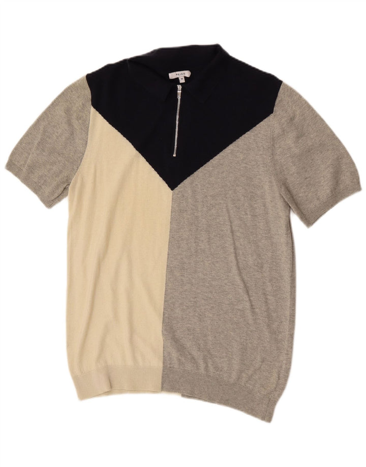 Jersey Reiss Mujer Con Cremallera Y Cuello UIK 14 Medium Grey Colourblock