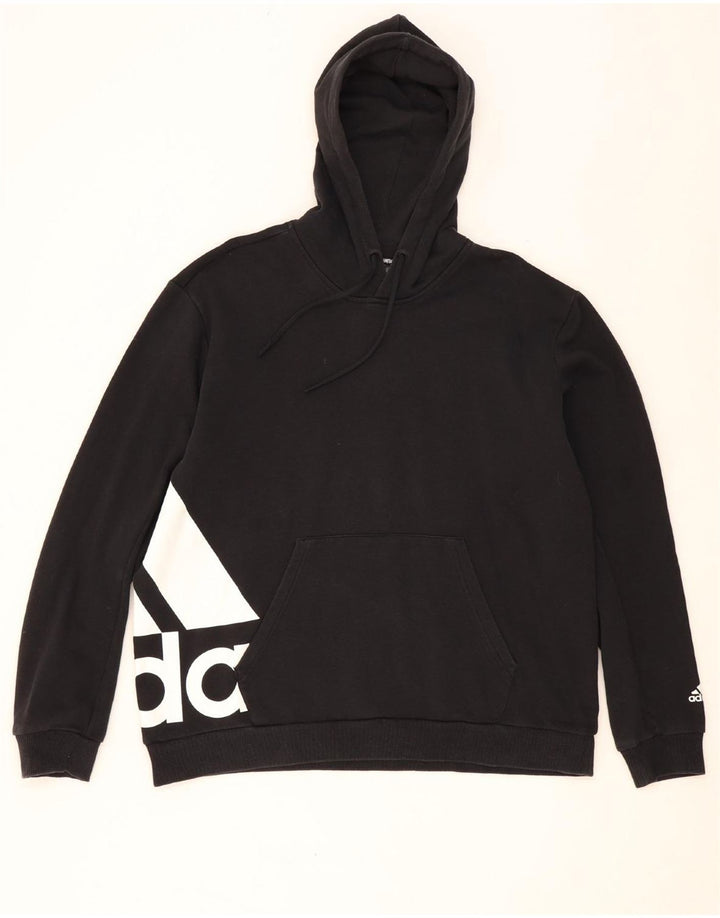ADIDAS Mens Graphic Hoodie Jumper Medium Black Cotton Vintage Adidas and Second-Hand Adidas from Messina Hembry 