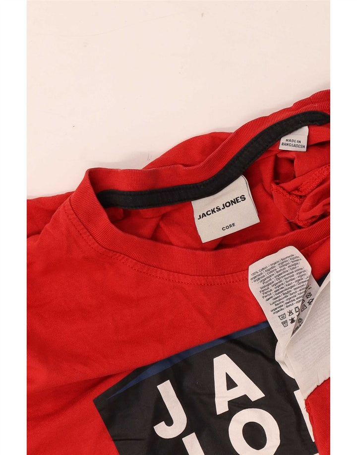 Jack & Jones Hombre Camiseta Gráfica Top Medium Rojo Algodón