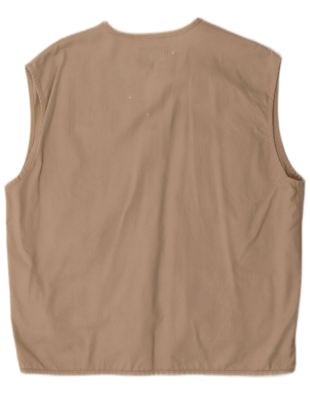 Vintage hombres utilidad Gilet Reino Unido 38 algodón beige medio