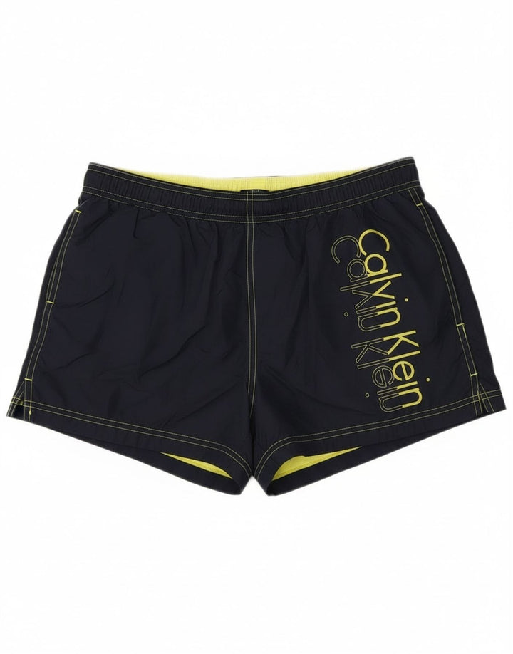 Calvin Klein Bañador con gráfico para hombre, talla grande, poliéster azul marino
