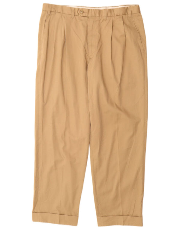 MARKS & SPENCER Mens Pegged Suit Trousers W36 L29 Beige Polyester