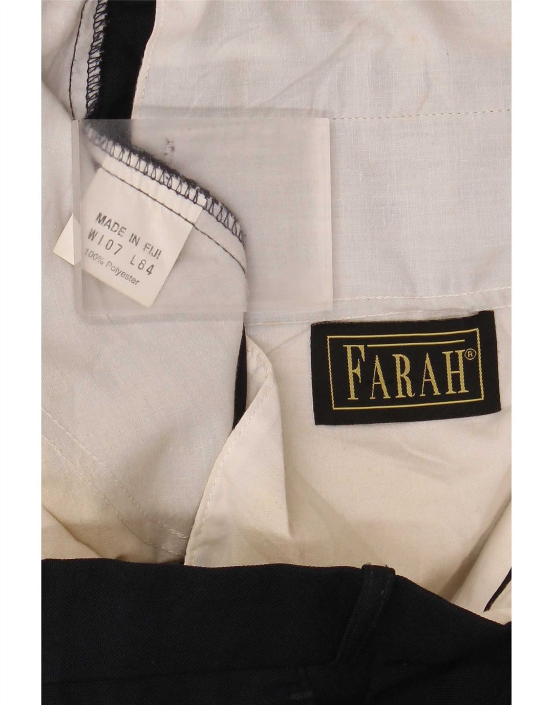 Farah Pantalón de traje recto para hombre W42 L33 Poliéster azul marino