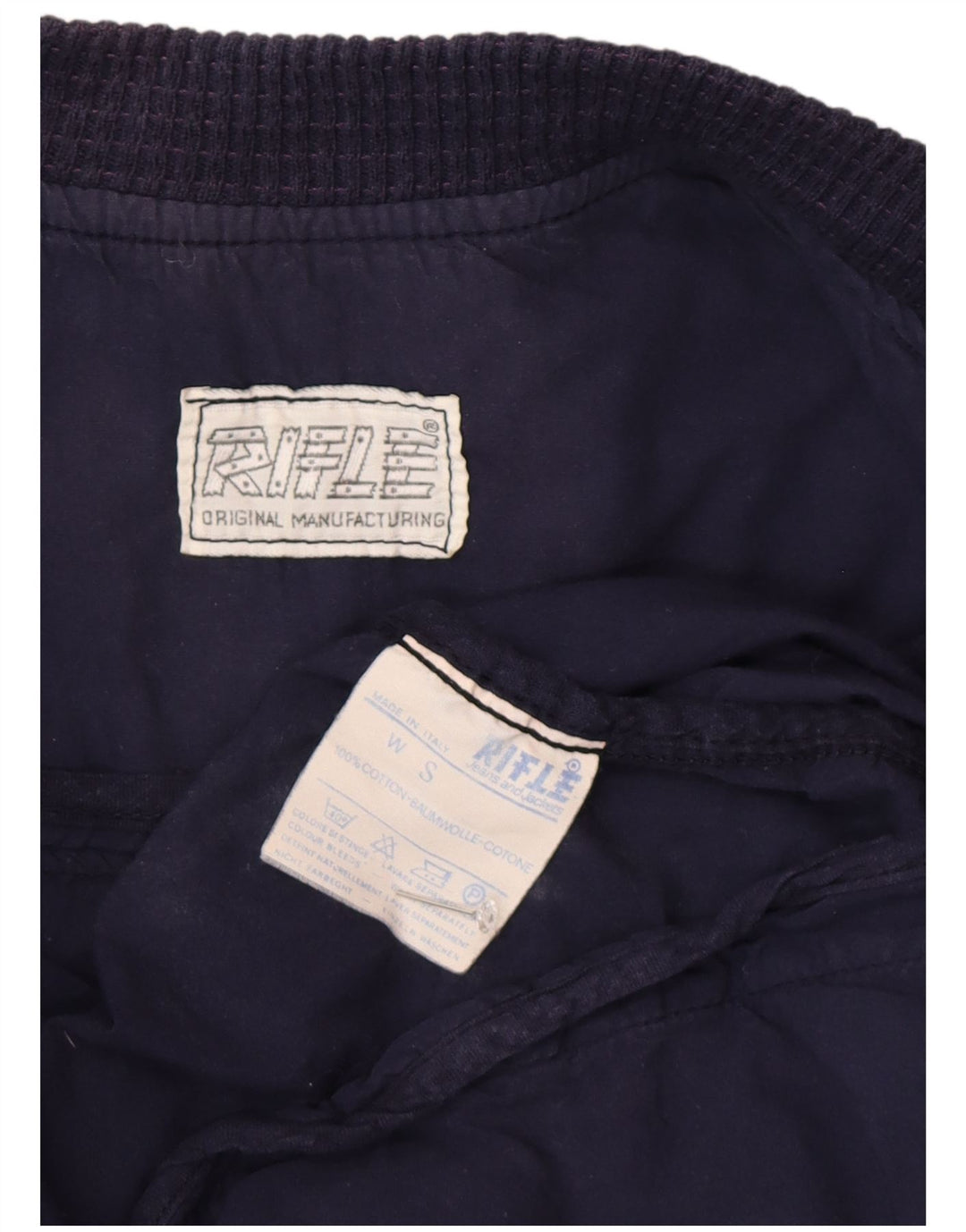 Rifle Chaqueta Bomber de Gran Tamaño para Mujer UK 10 Small Azul Marino Algodón