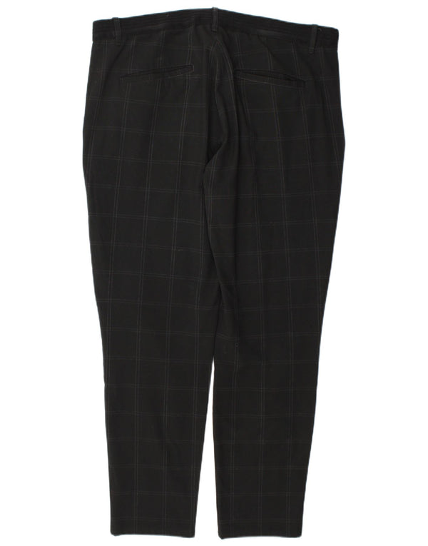Zara Hombre Pantalón Chino Recto XL W34 L29 Cuadros Grises