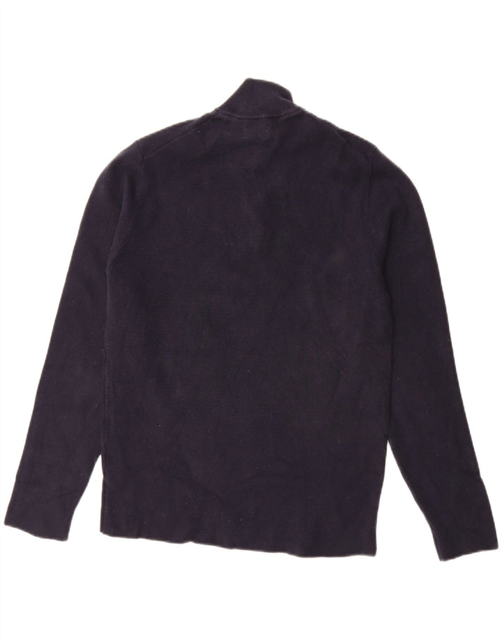 MASSIMO DUTTI Jersey De Cuello Con Cremallera Hombre Algodón Azul Marino Medio