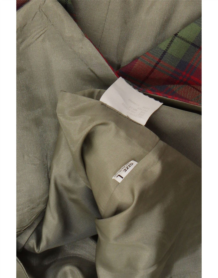 VINTAGE Chaleco para hombre Poliéster a cuadros rojo grande