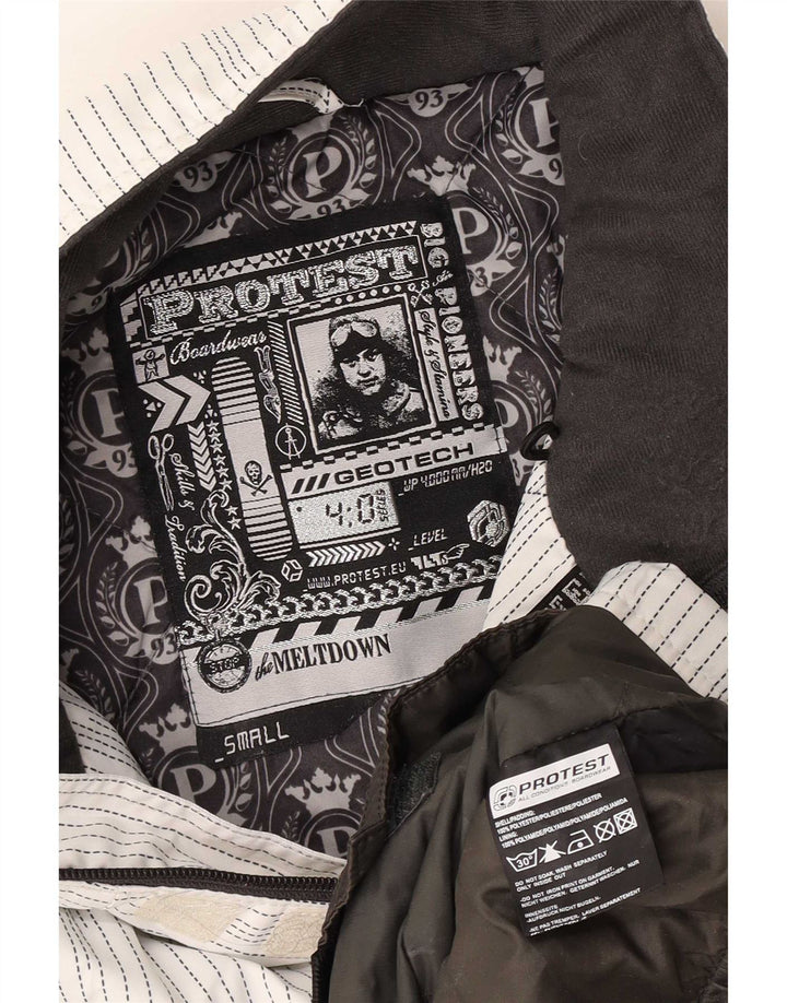 Protest Chaqueta de esquí para hombre UK 36 Small Poliéster a rayas blancas