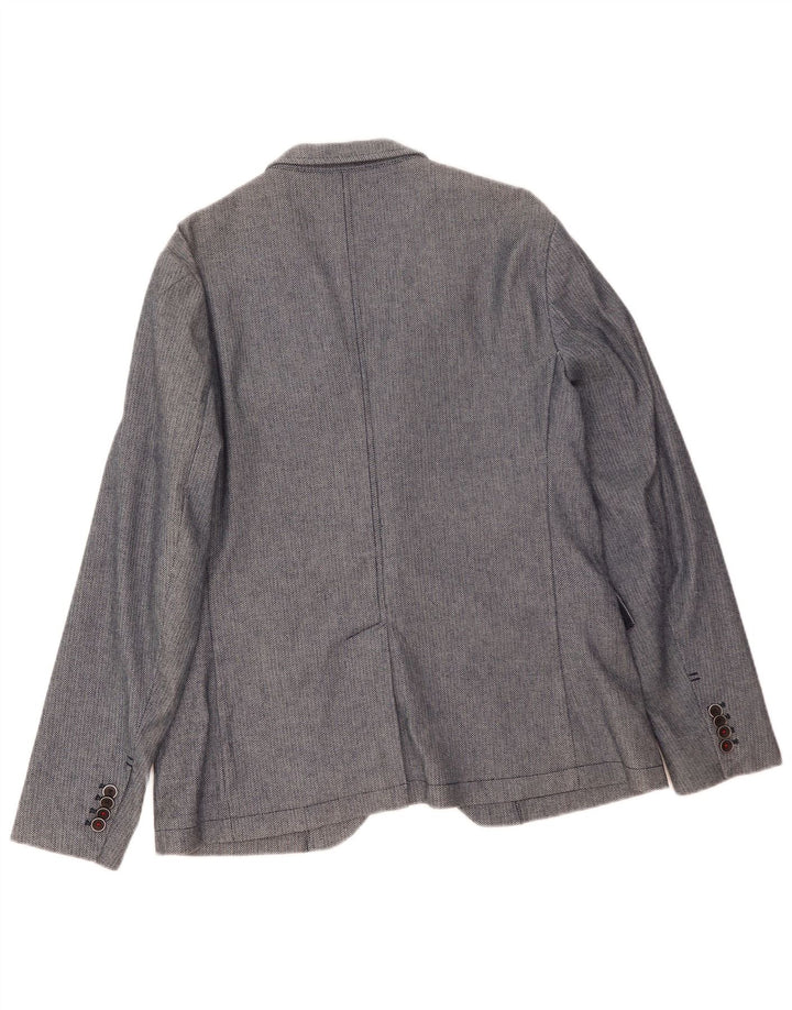 Zara Chaqueta Blazer De 2 Botones Para Hombre EU 54 XL Poliéster Geométrico Azul