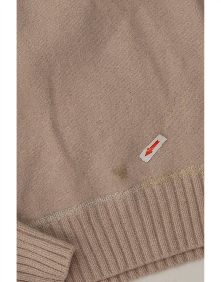 Levi's Jersey con cuello barco para mujer, talla 40, talla grande, lana beige