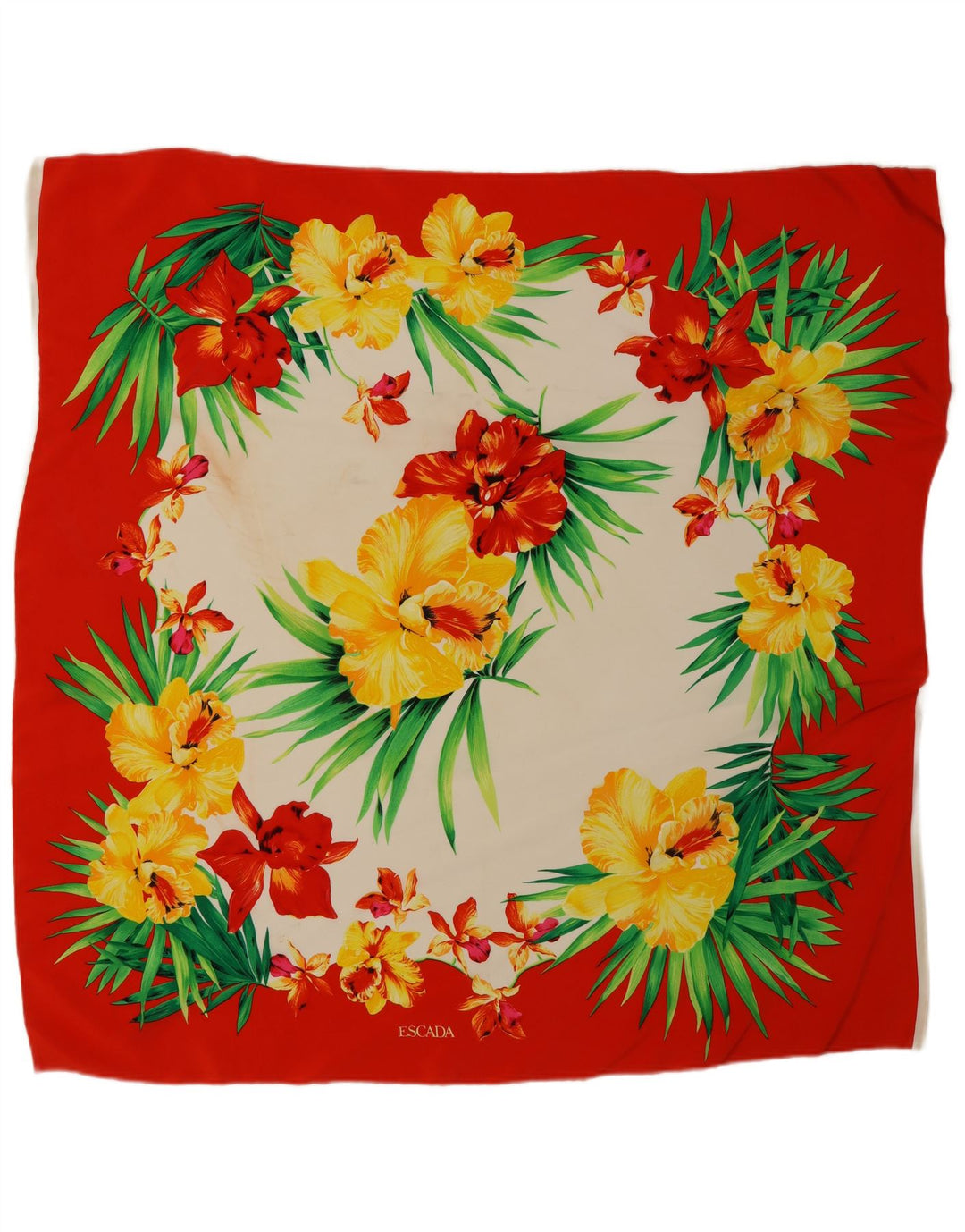 Escada Bufanda Cuadrada Mujer Talla Única Rojo Floral