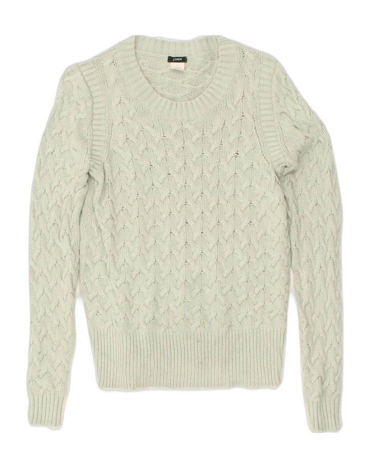 J. CREW Womens Crew Neck Jumper Sweater UK 10 Small Grey Viscose | Vintage J. Crew | Thrift | Second-Hand J. Crew | Used Clothing | Messina Hembry 