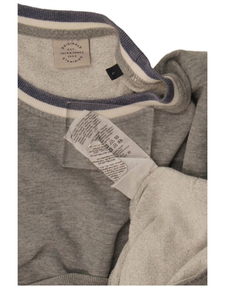 Jack & Jones Hombre Sudadera Jumper Large Gris Algodón