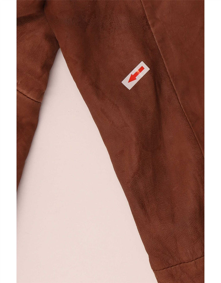 G-Star Chaqueta motera de ante para hombre UK 40 Large Cuero marrón