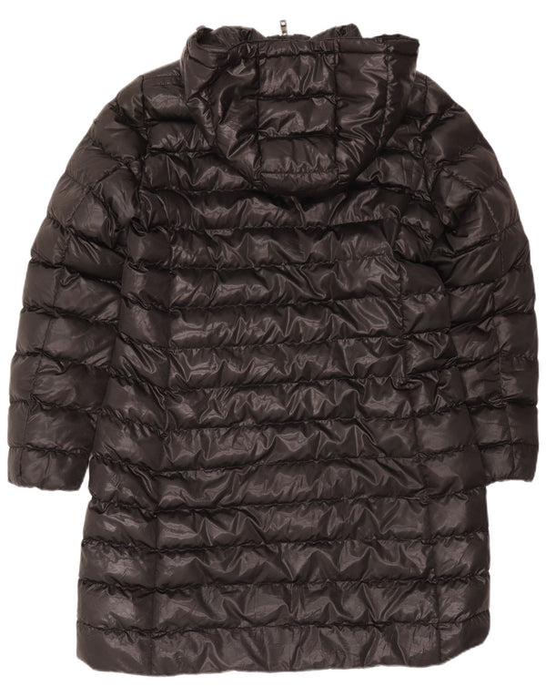 Geox Mujer Respira Abrigo acolchado con capucha UK 44 Grande Poliéster negro
