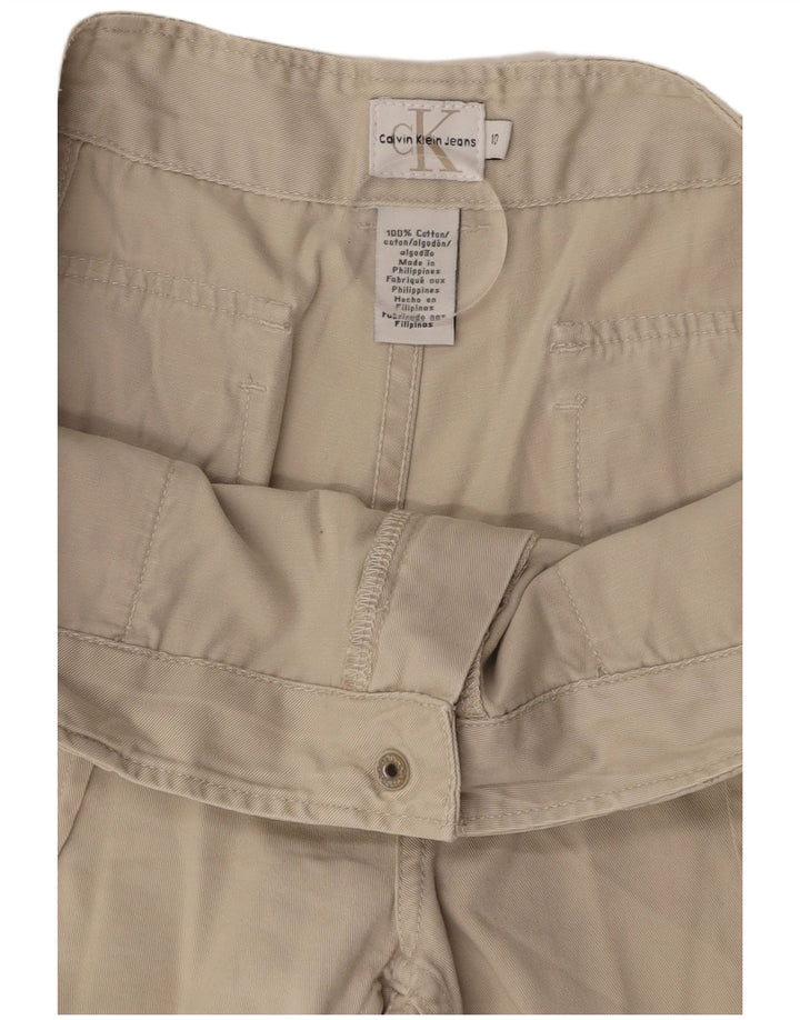 CALVIN KLEIN Pantalones cortos para mujer US 10 Medium W27 Algodón verde