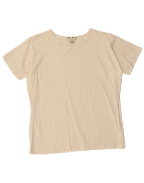 Eddie Bauer Camiseta para mujer Top UK 16 Large Off White Cotton