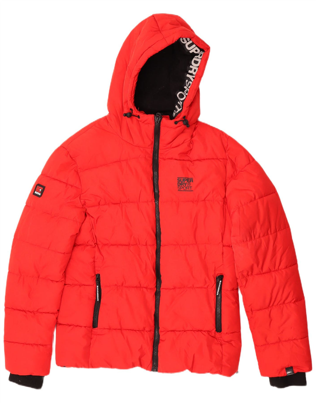 Superdry Chaqueta acolchada con capucha para hombre Reino Unido 40 Poliéster rojo grande