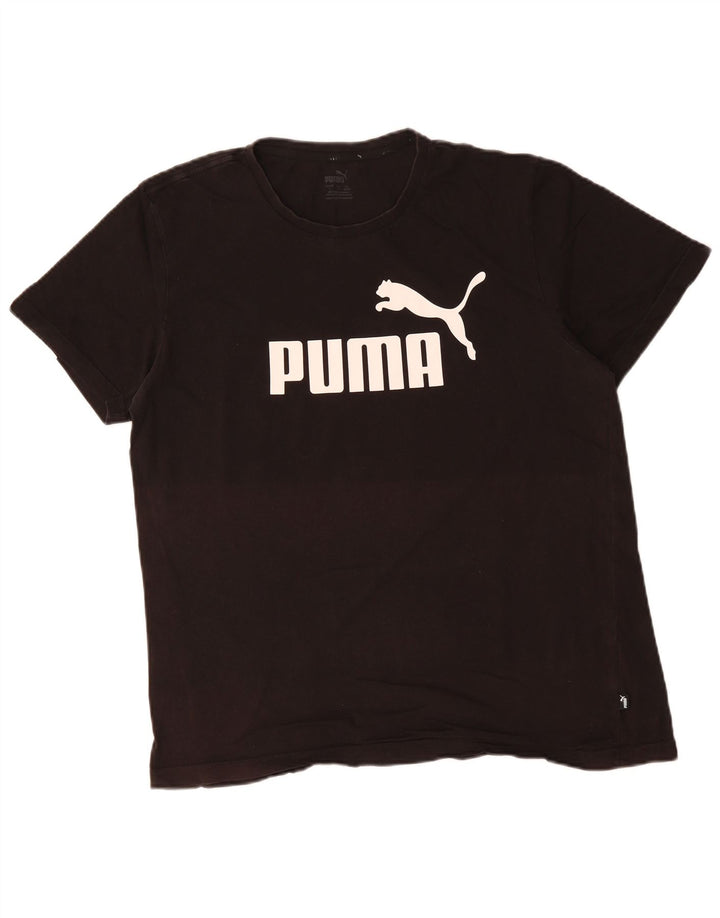 Puma - Camiseta gráfica para hombre, talla grande, algodón negro