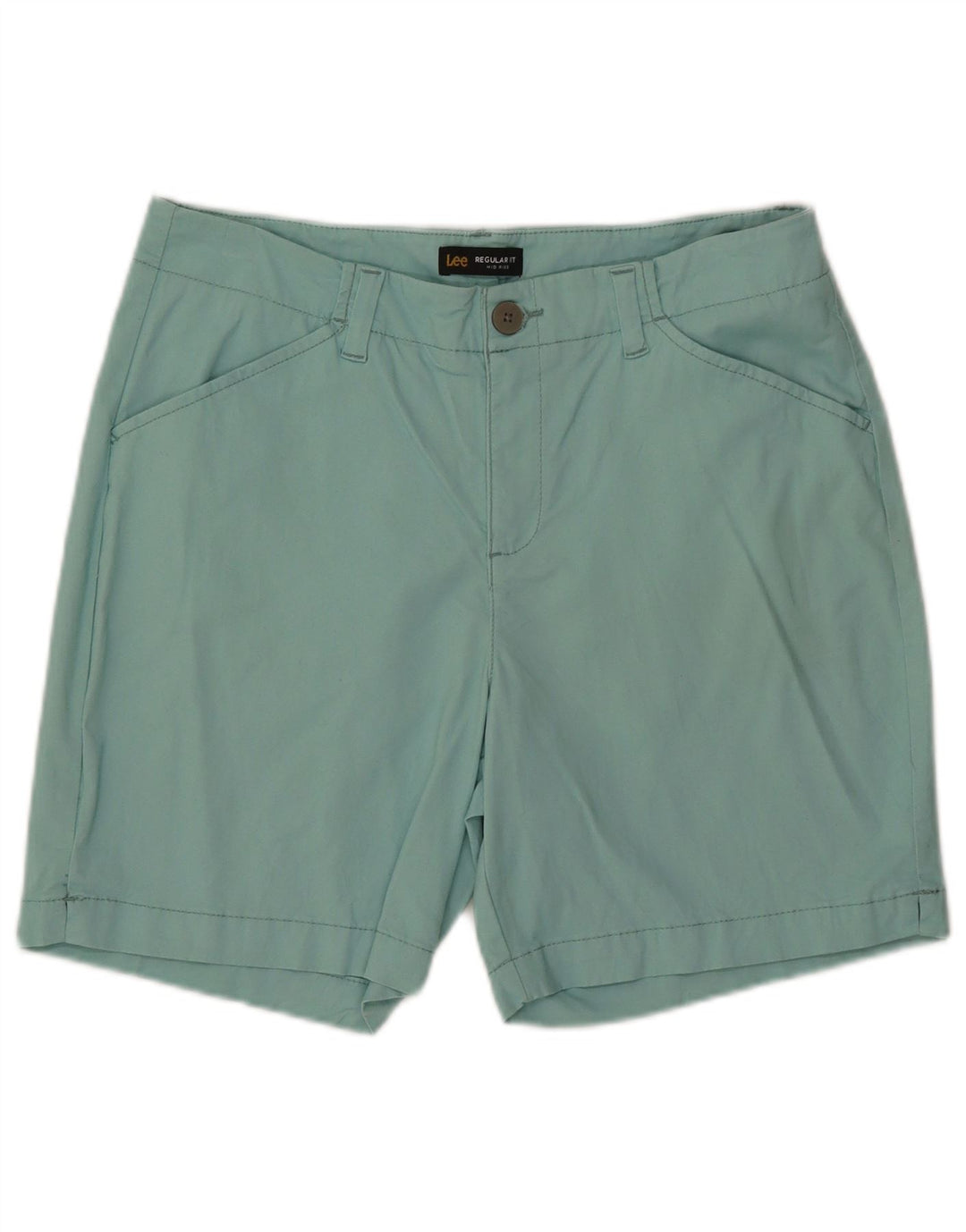 LEE Pantalones cortos casuales de talle medio y ajuste regular para mujer W32 Grande Turquesa