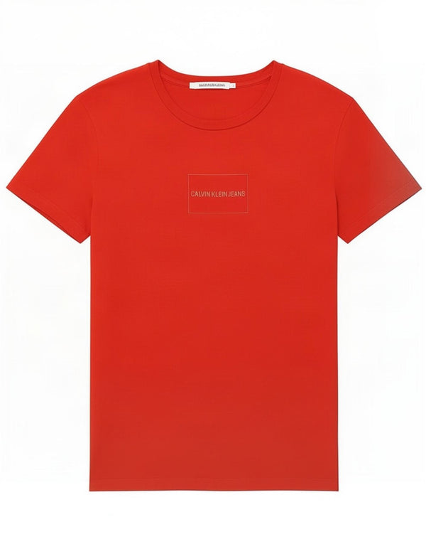 Calvin Klein Jeans Camiseta gráfica para mujer Top UK 40 Grande Algodón rojo