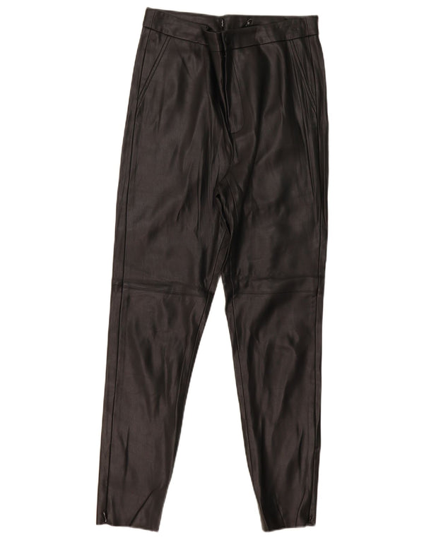 Zara Mujer Leggings De Piel Sintética W30 L28 Negro