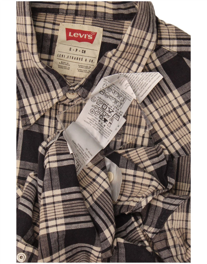 Levi's Hombre Camisa De Franela De Algodón A Cuadros Gris Pequeño