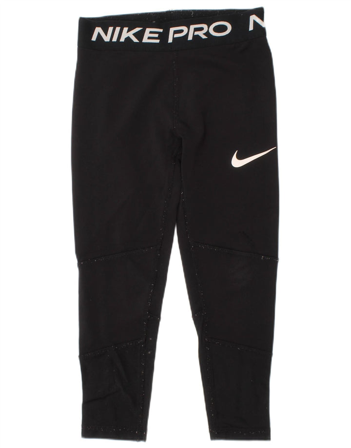 Nike Leggings Dri Fit Graphic para niñas 4-5 años Pequeño Negro Poliéster