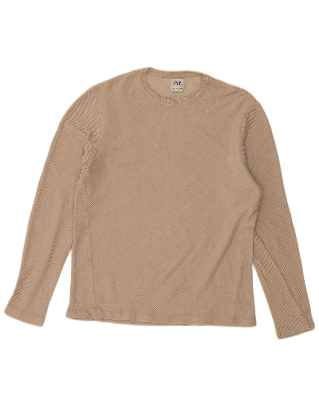 ZARA Hombre Top Manga Larga Large Beige