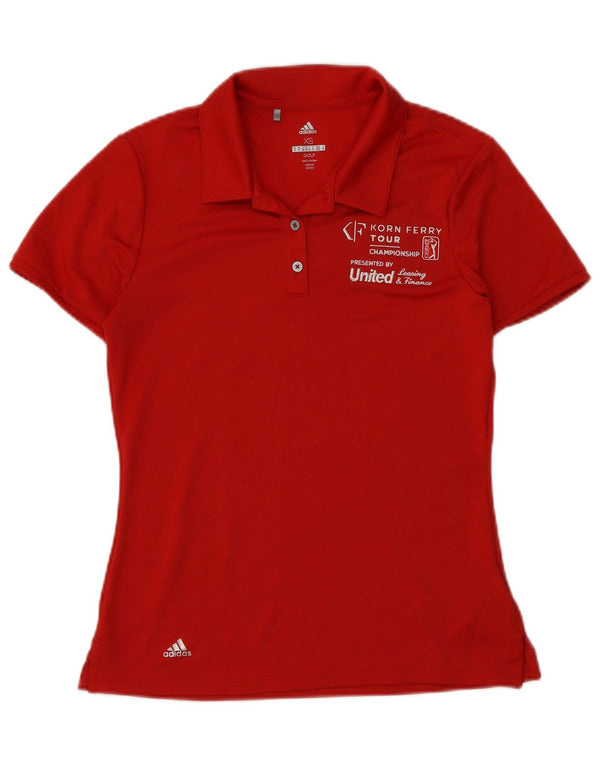 Adidas Polo de golf gráfico para mujer UK 6 XS Poliéster rojo