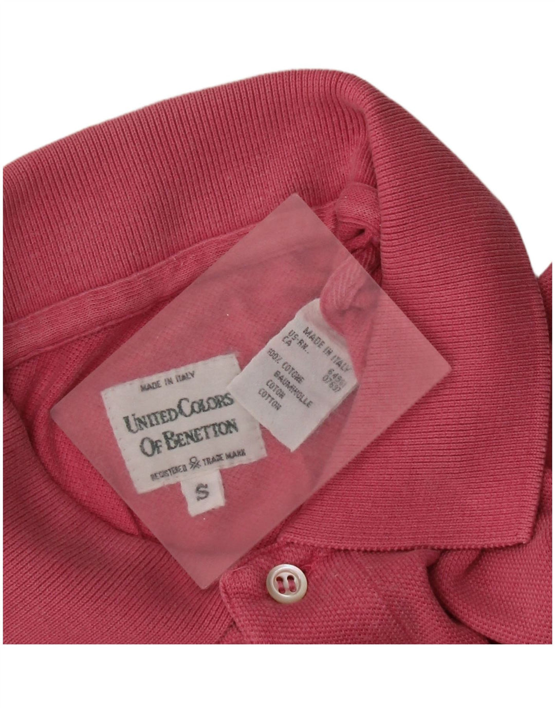 Benetton Polo Hombre Small Rosa Algodón