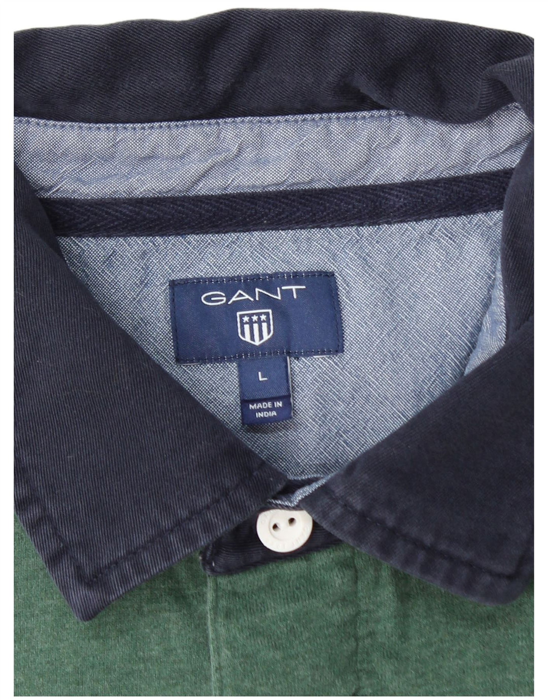 GANT Polo de rugby de manga larga para hombre, talla grande, algodón verde
