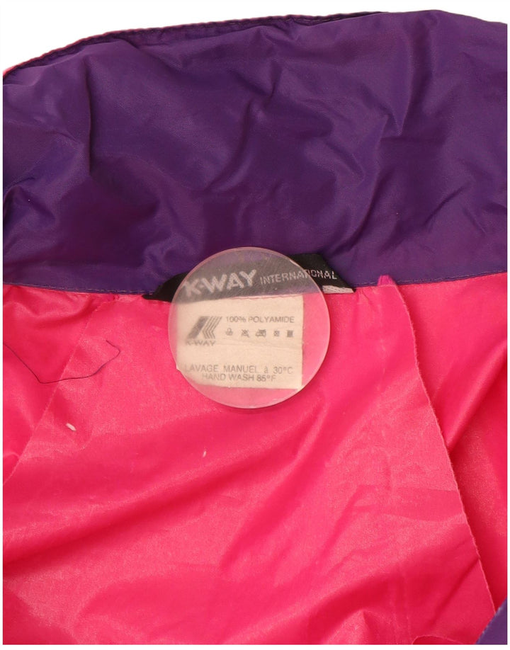 K-Way Chaqueta impermeable con capucha para hombre, talla 40, talla grande, color rosa, poliamida