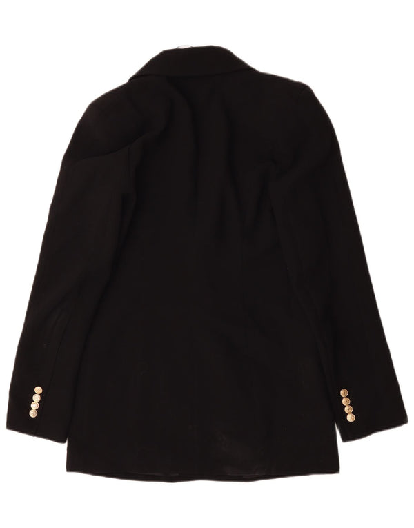 Zara Mujer Chaqueta Blazer De Doble Botonadura UK 6 XS Poliéster Negro