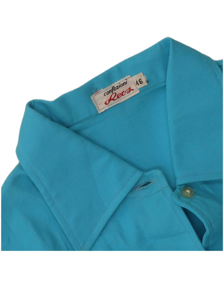 Camisa vintage para mujer IT 46 Azul grande
