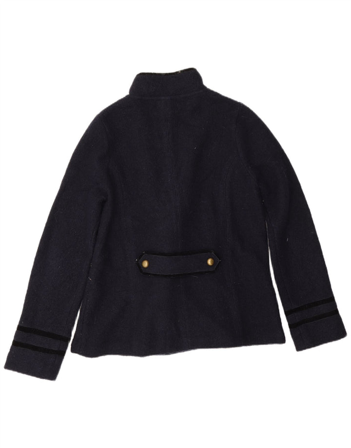 Zara Chaqueta Blazer De 5 Botones para Mujer UK 46 Grande Lana Azul Marino