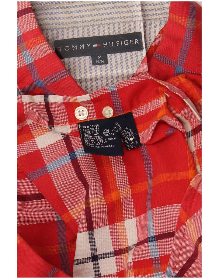 Camisa Tommy Hilfiger Hombre Algodón A Cuadros Rojo Mediano